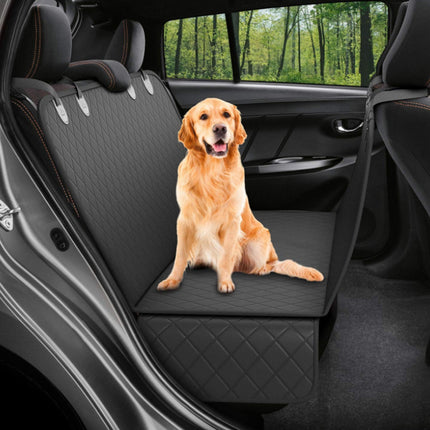 Travel Dog Car Seat Cover with Mesh Window & Storage Pocket