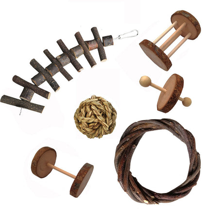 Wooden Durable Chew Toys for Small Pet & Bird Enrichment