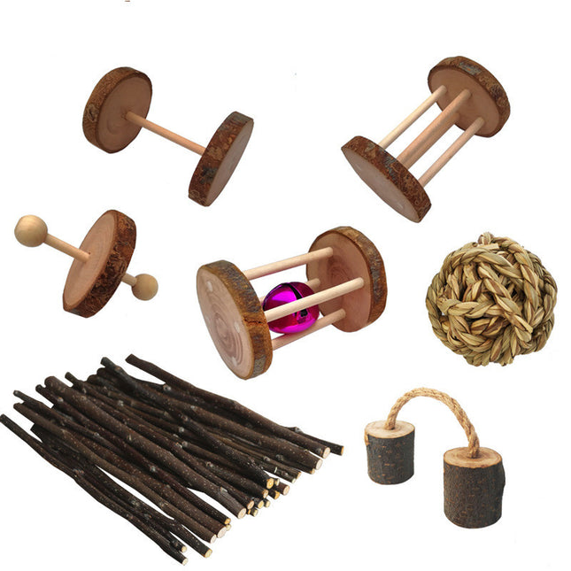 Wooden Durable Chew Toys for Small Pet & Bird Enrichment
