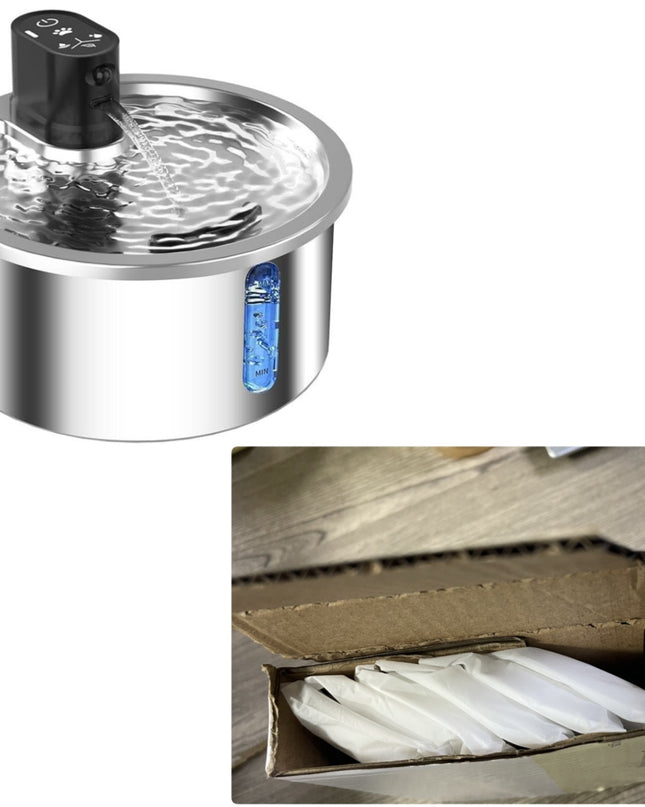 Smart Stainless Steel Cat Water Fountain with Motion Sensor