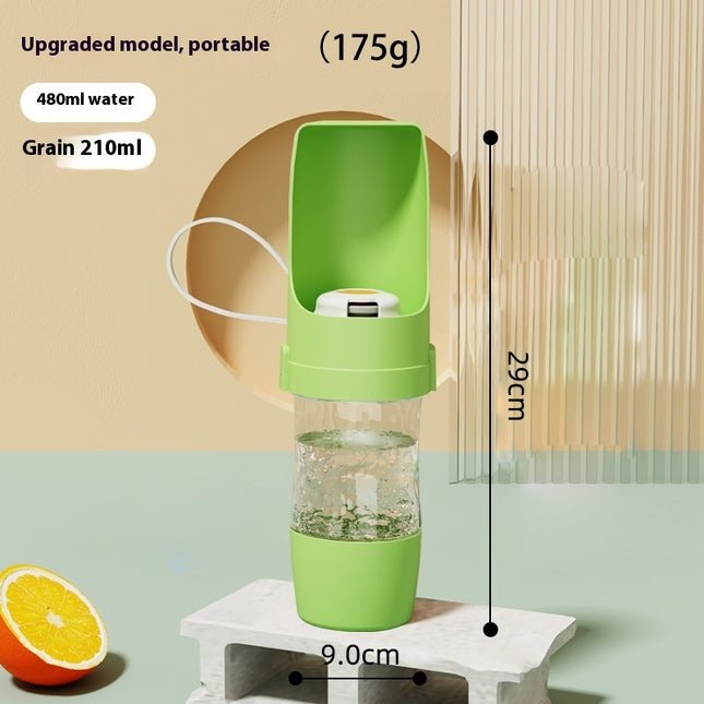 Travel-Friendly 2-in-1 Pet Water Bottle & Snack Feeder