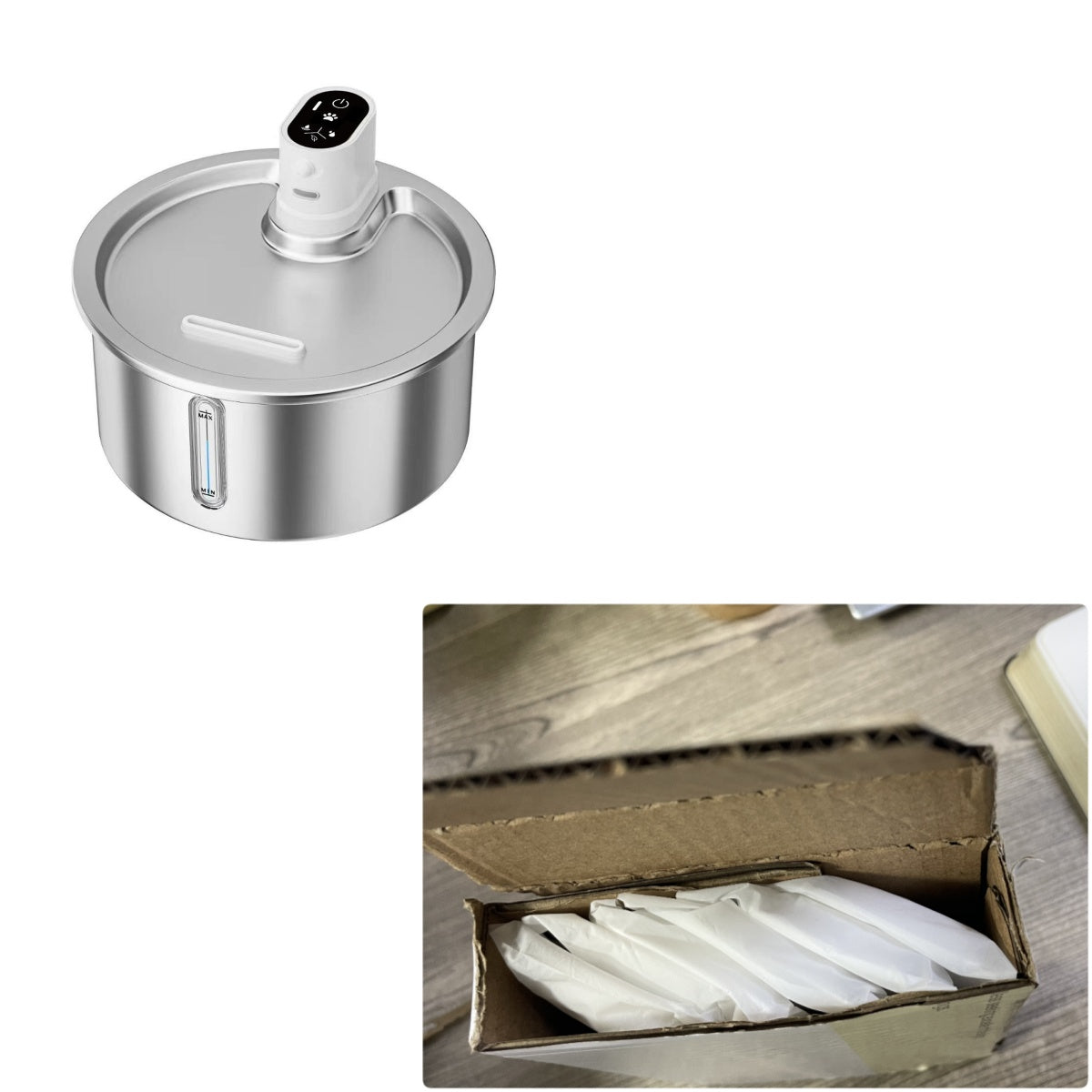 Smart Stainless Steel Cat Water Fountain with Motion Sensor