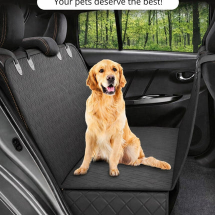 Travel Dog Car Seat Cover with Mesh Window & Storage Pocket