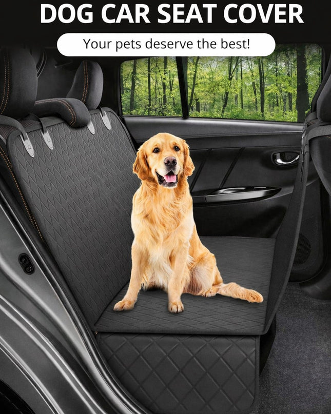 Travel Dog Car Seat Cover with Mesh Window & Storage Pocket