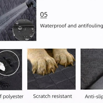 Travel Dog Car Seat Cover with Mesh Window & Storage Pocket