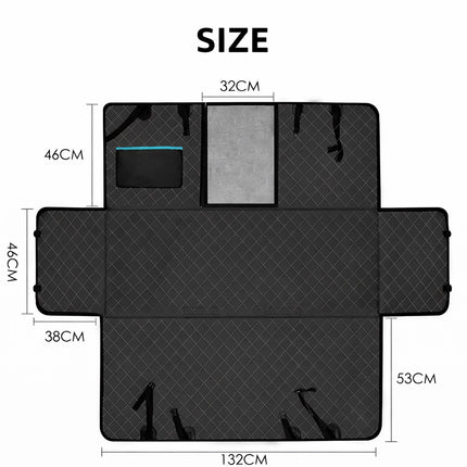 Travel Dog Car Seat Cover with Mesh Window & Storage Pocket