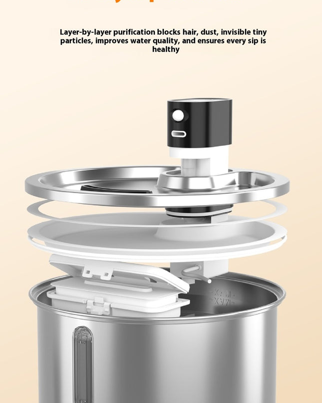 Smart Stainless Steel Cat Water Fountain with Motion Sensor