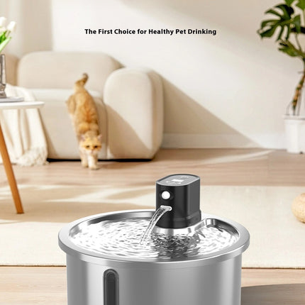 Smart Stainless Steel Cat Water Fountain with Motion Sensor