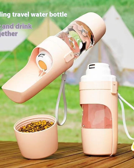 Travel-Friendly 2-in-1 Pet Water Bottle & Snack Feeder
