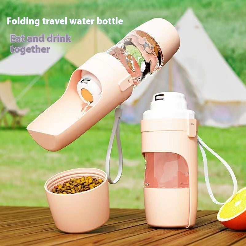 Travel-Friendly 2-in-1 Pet Water Bottle & Snack Feeder