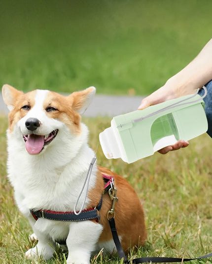 Travel-Friendly 2-in-1 Pet Water Bottle & Snack Feeder