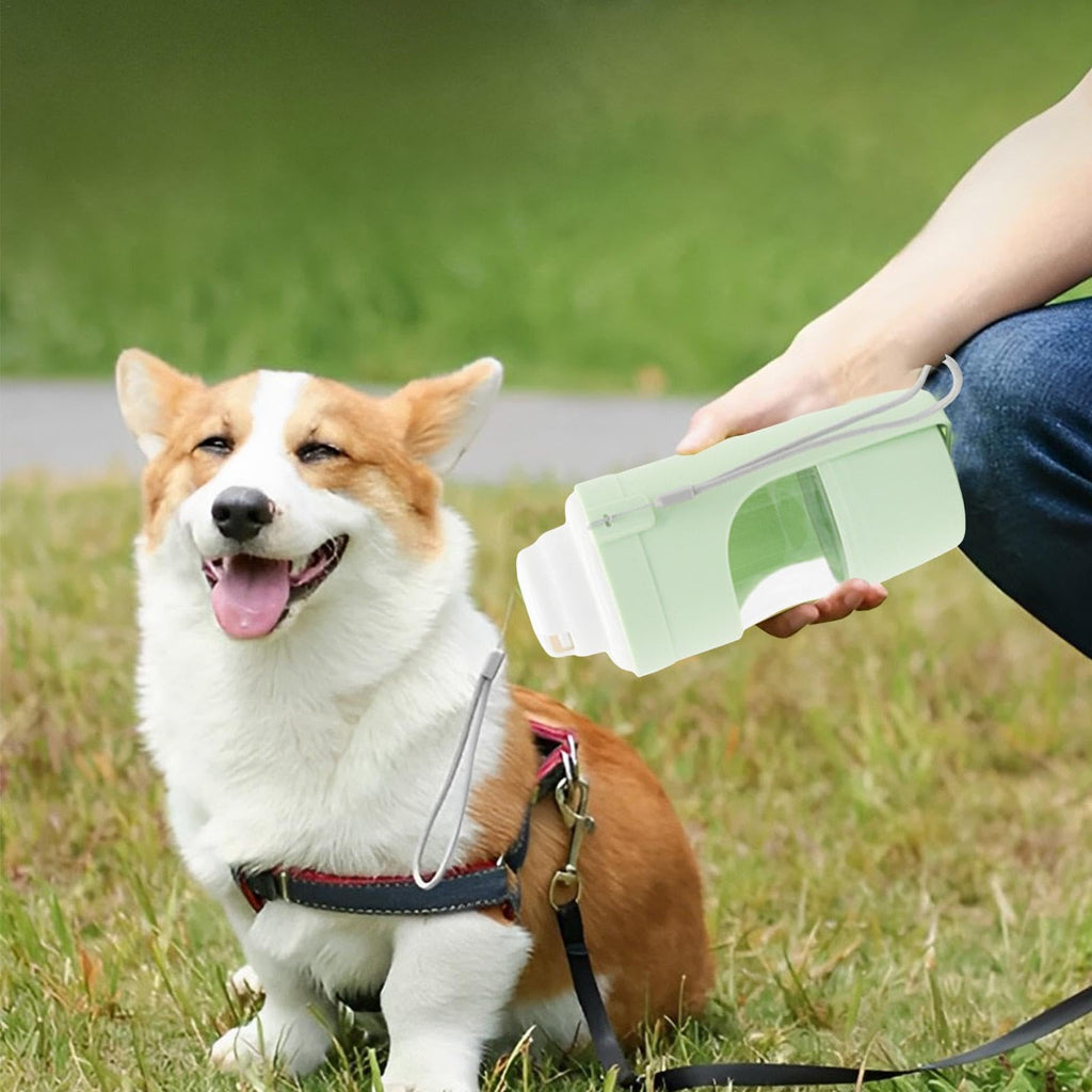 Travel-Friendly 2-in-1 Pet Water Bottle & Snack Feeder