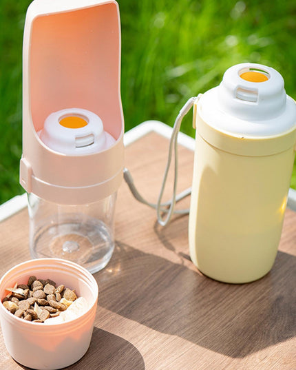Travel-Friendly 2-in-1 Pet Water Bottle & Snack Feeder
