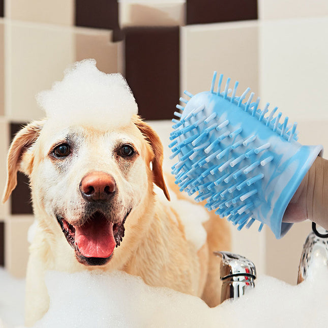 Portable 2-in-1 Dog Paw Washer and Built-In Brush