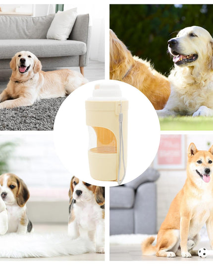 Travel-Friendly 2-in-1 Pet Water Bottle & Snack Feeder