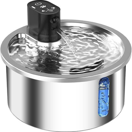 Smart Stainless Steel Cat Water Fountain with Motion Sensor