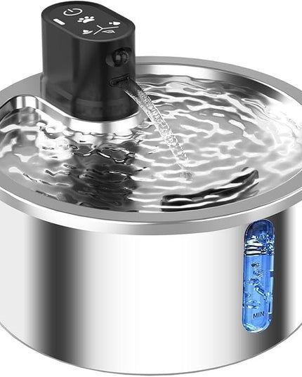 Smart Stainless Steel Cat Water Fountain with Motion Sensor